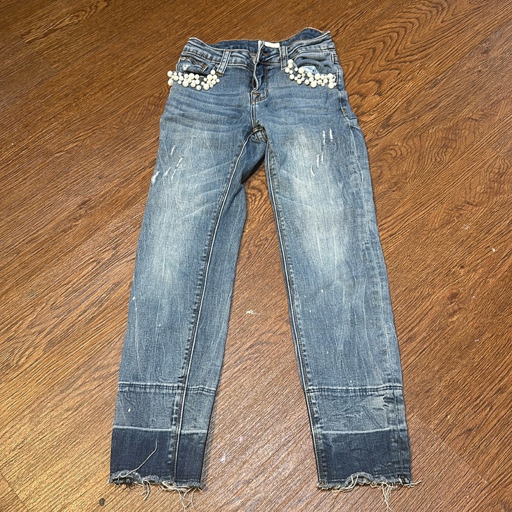 Hudson jeans trendy faded pearl look youth girl size 10